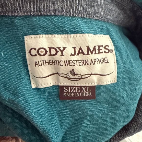 Cody James Teal Short Sleeve Casual Button Down Shirt - Picture 10 of 10